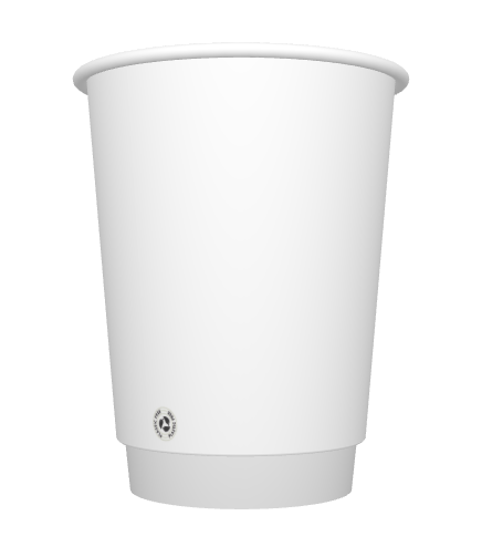 WHITE 12OZ DW PLASTIC FREE CUP - 500